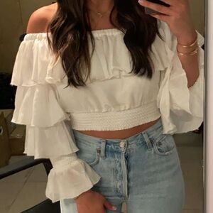 Alice + Olivia Ivory top